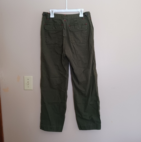 Gap Rip Stop Mid Rise Army Green Outdoor Crop Pants Women's Size 4 - Picture 4 of 6